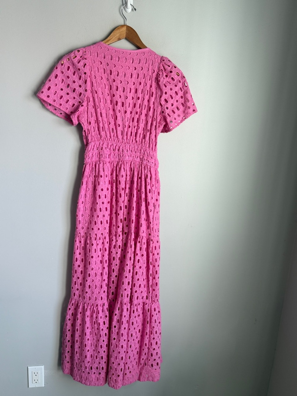 Anthropologie Somerset Maxi Dress Eyelet Edition PINK Large - Picture 3 of 12